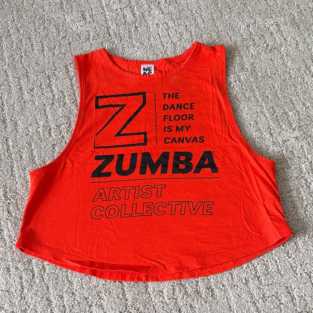 Zumba orange Crop muscle Tank